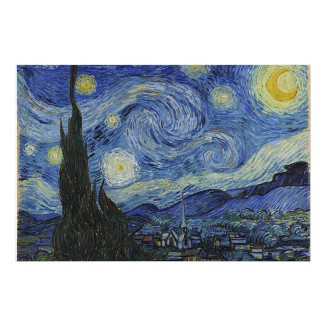 Foto A Noite Estrelada, pintura a óleo, Vincent Van Gog (Frente)