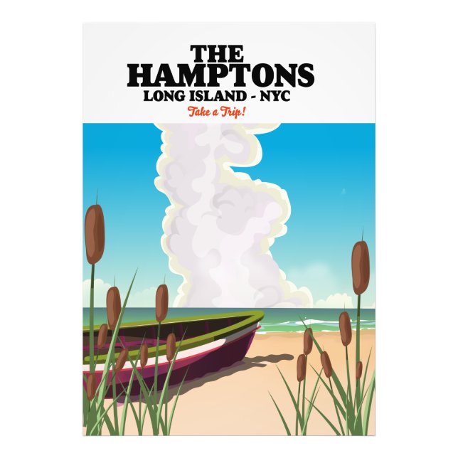 Foto A NYC de Hamptons Long Island, poster de viagens. (Frente)