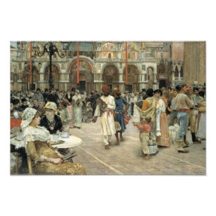 Foto A Piazza do Santo Mark's, Veneza, 1883, por Willia