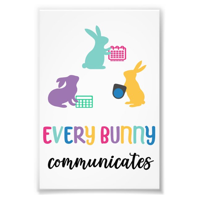 Foto AAC Easter Bunny poster 'Cada coelho comunica' (Frente)