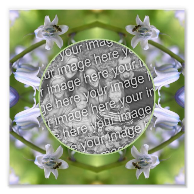 Foto Abeelha Em Moldura Floral De Bluebell Faça Seu Pró (Frente)