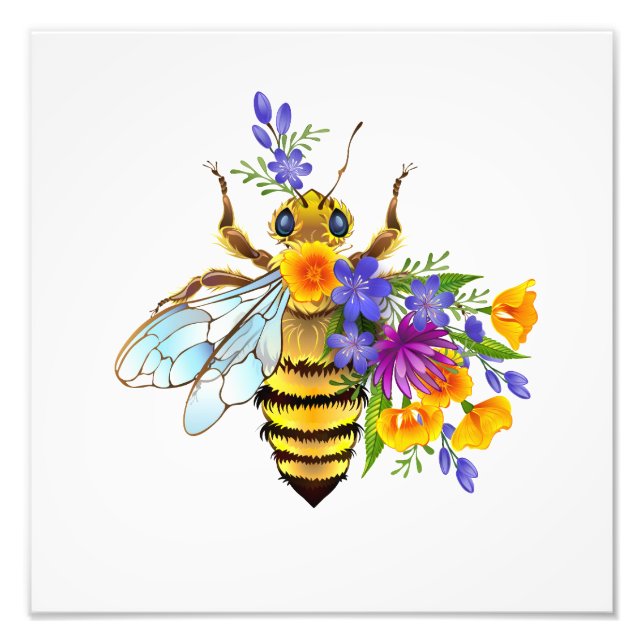 Foto Abeja flor com plantas silvestres (Frente)