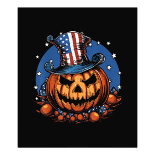Foto Abóbora de Halloween com Bandeira Patriótica dos E