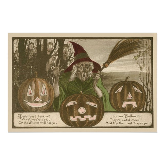 Foto Abóbora Duende Jack O' Lantern Bruxa (Frente)