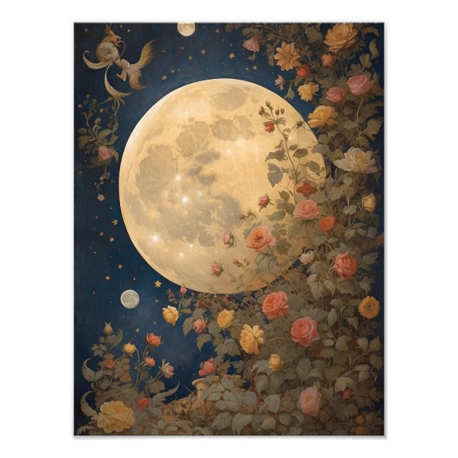 Foto Abraço da Lua: Rosas sob lua cheia (Frente)