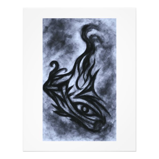 Foto Abstract Eye and Flame Charcoal Art (Frente)