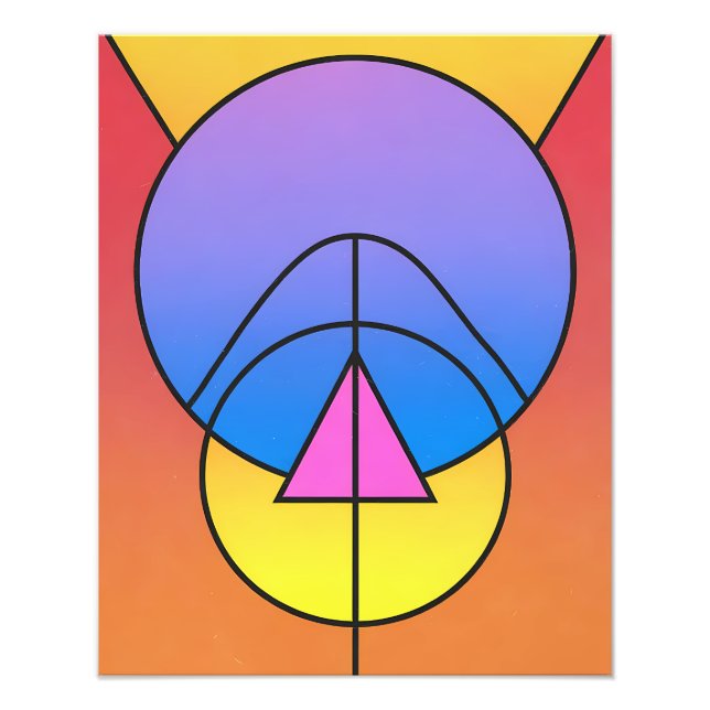 Foto Abstract Geometric Circles Line Colorful Poster (Frente)