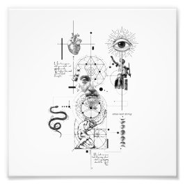 Foto Abstract Human Mind, Eye & Heart Illustration