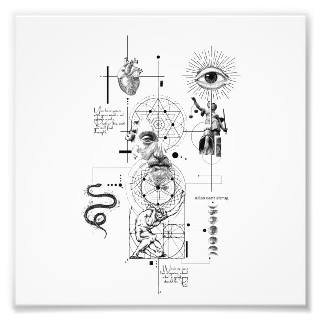 Foto Abstract Human Mind, Eye & Heart Illustration (Frente)