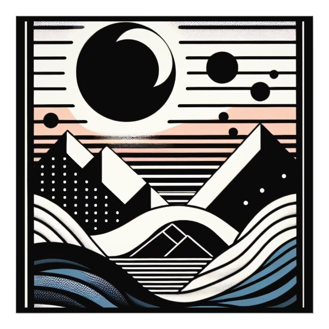 Foto Abstrakte Berglandschaft bei Nacht (Frente)