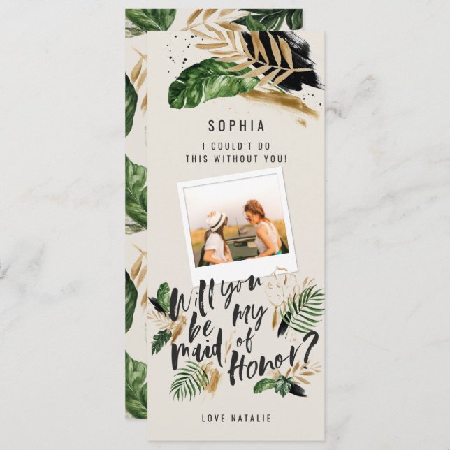 Foto abstrata tropical de Dama de Honra (Frente/Verso)
