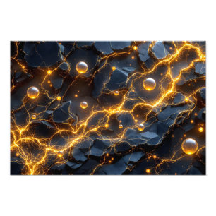 Foto Abstrato de energia elétrica com raios Ouro