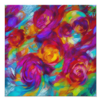 Foto Abstrato floral vibrante e alegre