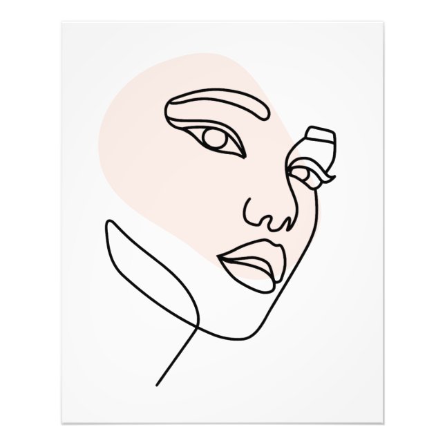 Foto Abstrato mínima de solteiro fêmea Arte da Linha de (Frente)