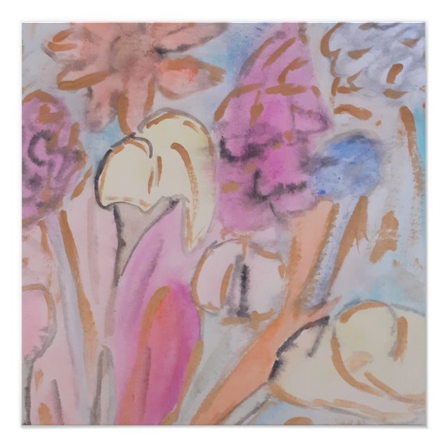 Foto Abstrato Pastel Floral (Frente)