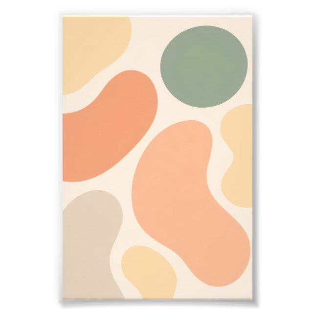 Foto Abstrato Pastel Shapes Poster (Frente)