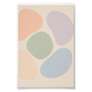 Foto Abstrato Pastel Shapes Poster
