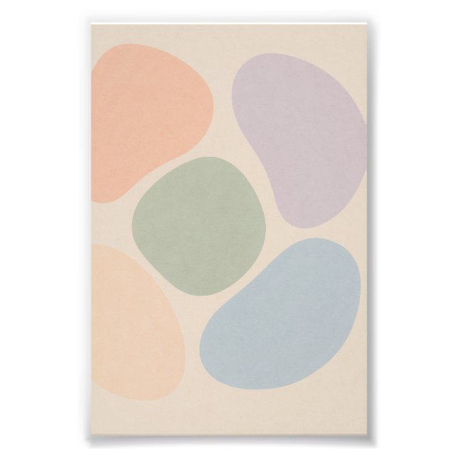 Foto Abstrato Pastel Shapes Poster (Frente)