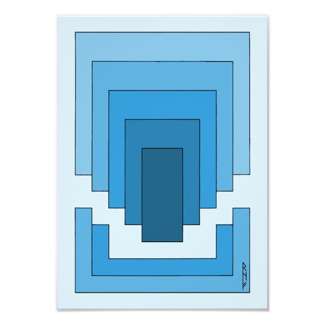 Foto Abstrato retangular em azul (Frente)