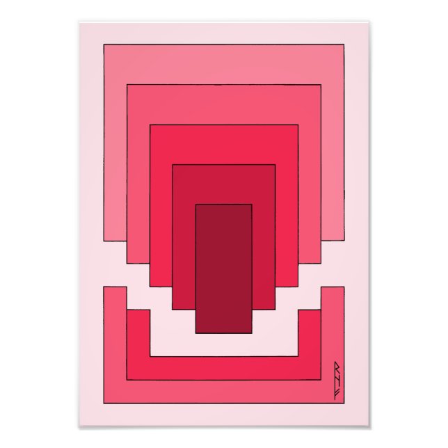 Foto Abstrato retângulo em vermelho (Frente)