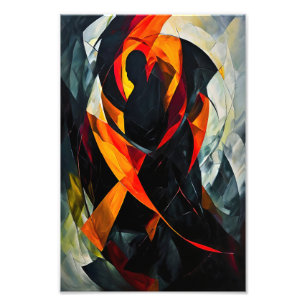 Foto Abstrato Silhouette em Arte Vermelha e Negra Fiery