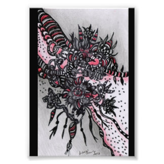 Foto ACEO 4x6. Impressão de arte. Vermelho e Preto