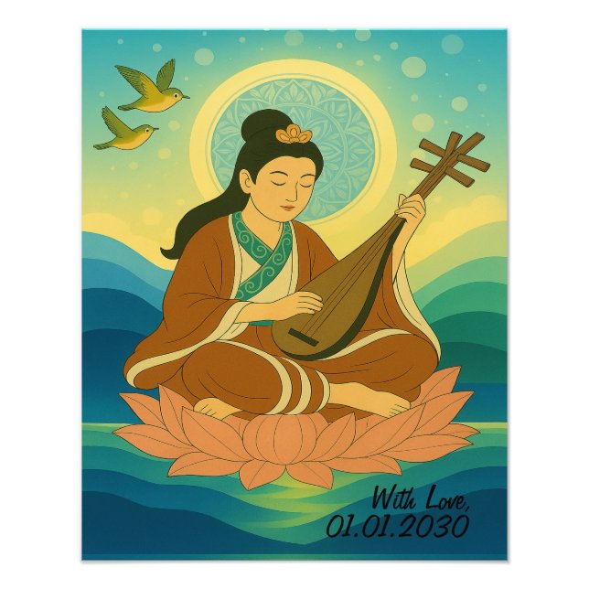 Foto Aestética Personalizada Moderna Japão Deusa Sortud (Frente)