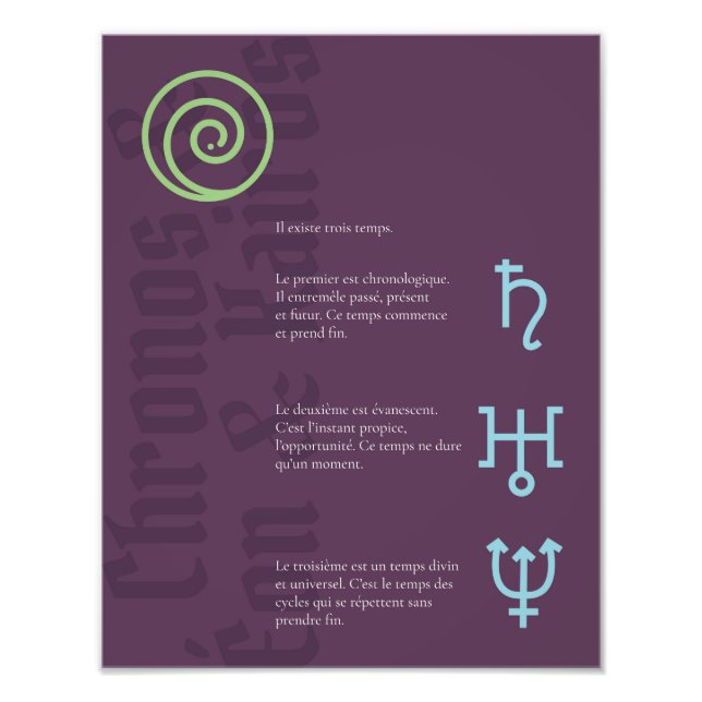 Foto Affiche Chronos, Éon & Kairos (Frente)