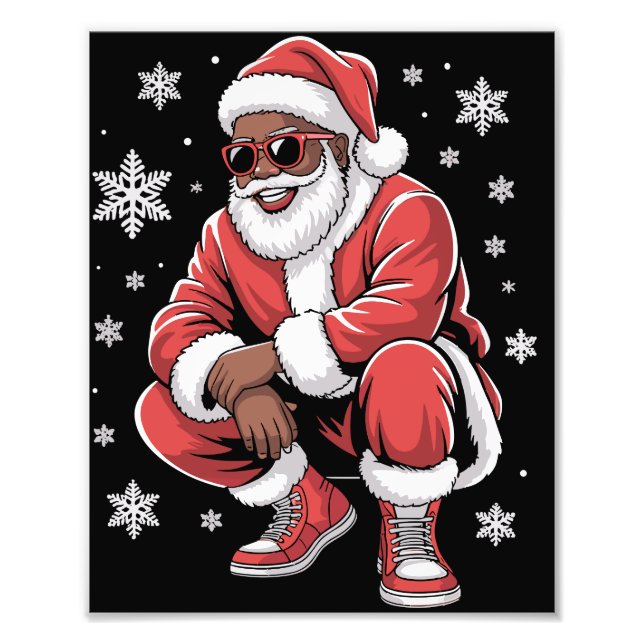 Foto African American Christmas Pajama Xmas Afro Santa  (Frente)