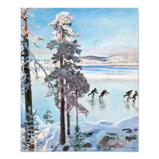 Foto Akseli Gallen-Kallela - Patinadores perto de Kalel (Frente)