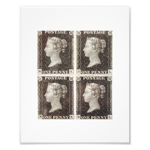 Foto Alargamento - Penny Black Postage Stamps