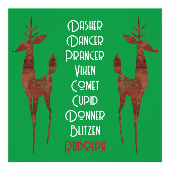 Foto Alargamento - Reindeer Papai noel - Rudolph (Frente)