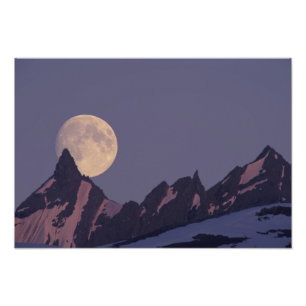 Foto Alasca, Montanhas Chugach Lua cheia nasce