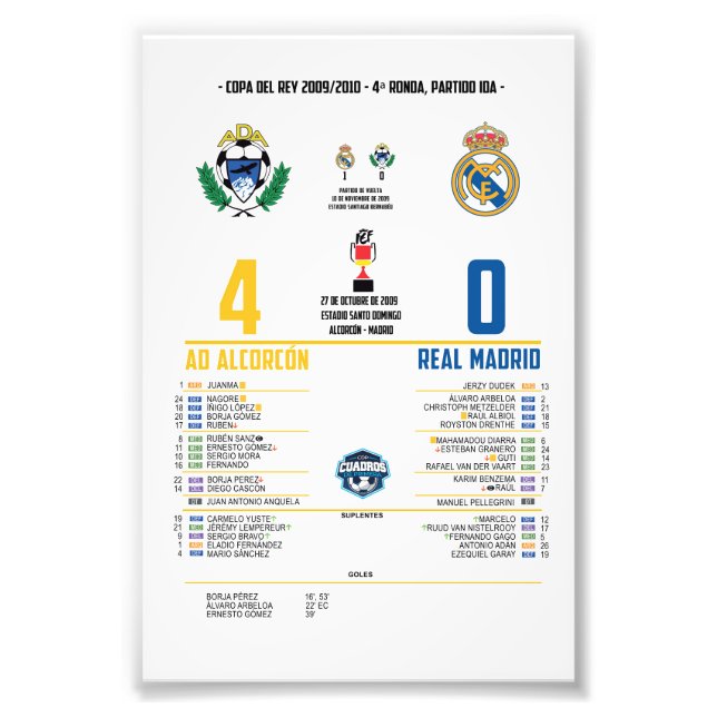 Foto Alcorcón 4–0 Real Madrid – La Noche Más Histórica  (Frente)