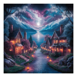 Foto Aldeia Noturna Encantada - Arte de Muro de Natal c