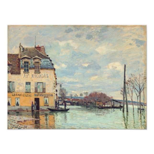 Foto Alfred Sisley - Inundações em Port-Marly 1872 (Frente)