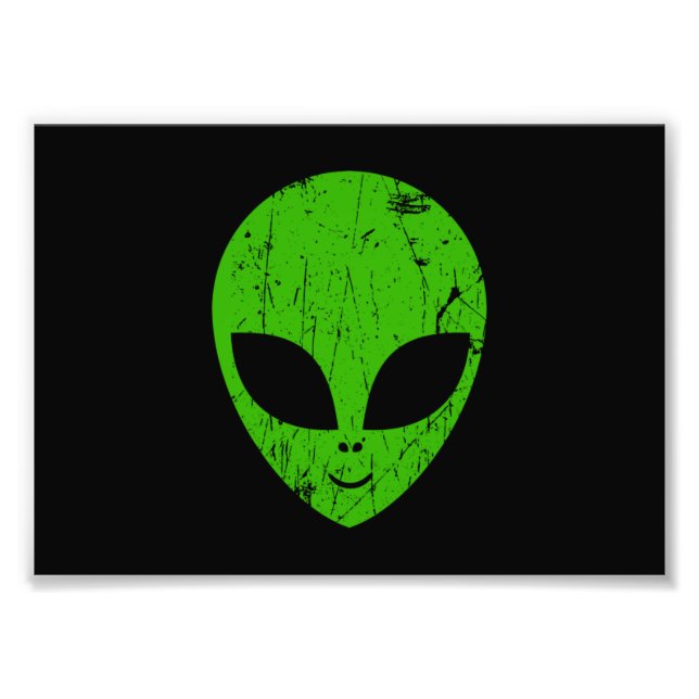 Foto alienígena verde da extraterra de ficção científic (Frente)