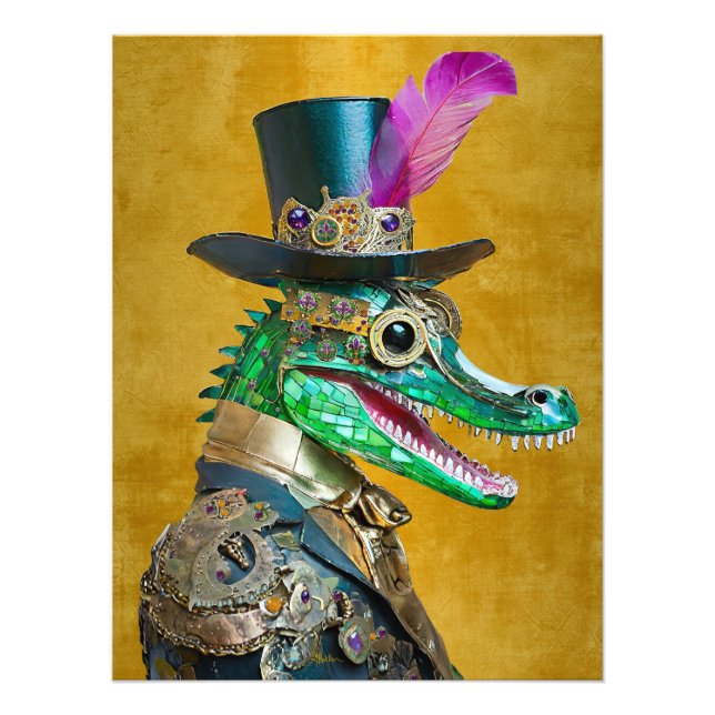 Foto Alligator Animal do Partido Steampunk do Mardi Gra (Frente)