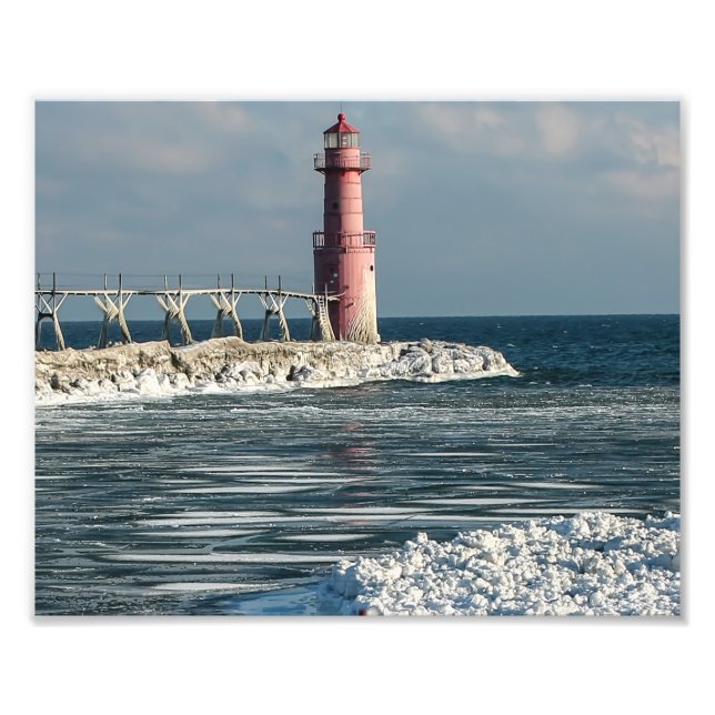 Foto Aloma Wisconsin Farol em inverno (Frente)