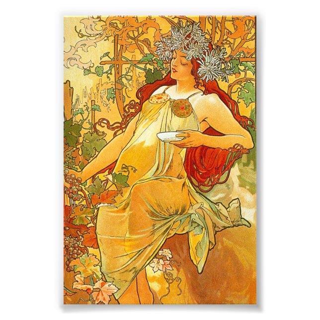 Foto Alphonse Mucha Art Nouveau Autumn (Frente)