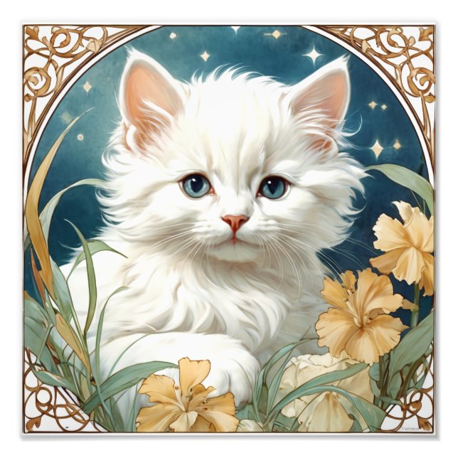 Foto Alphonse Mucha Art Nouveau Kitten (Frente)
