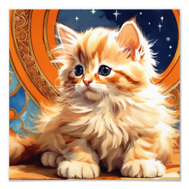 Foto Alphonse Mucha Art Nouveau Orange Cat (Frente)