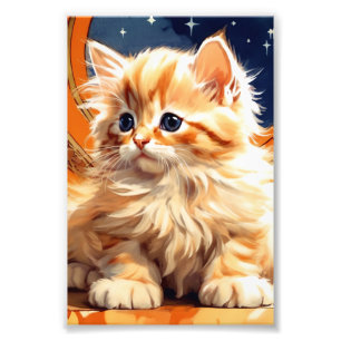 Foto Alphonse Mucha Art Nouveau Orange Cat