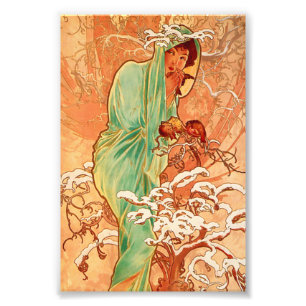 Foto Alphonse Mucha Art Nouveau Winter
