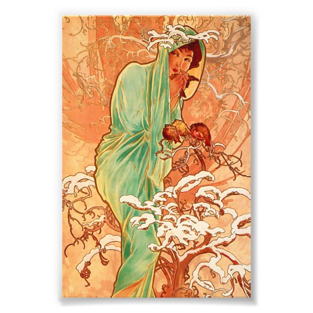 Foto Alphonse Mucha Art Nouveau Winter (Frente)