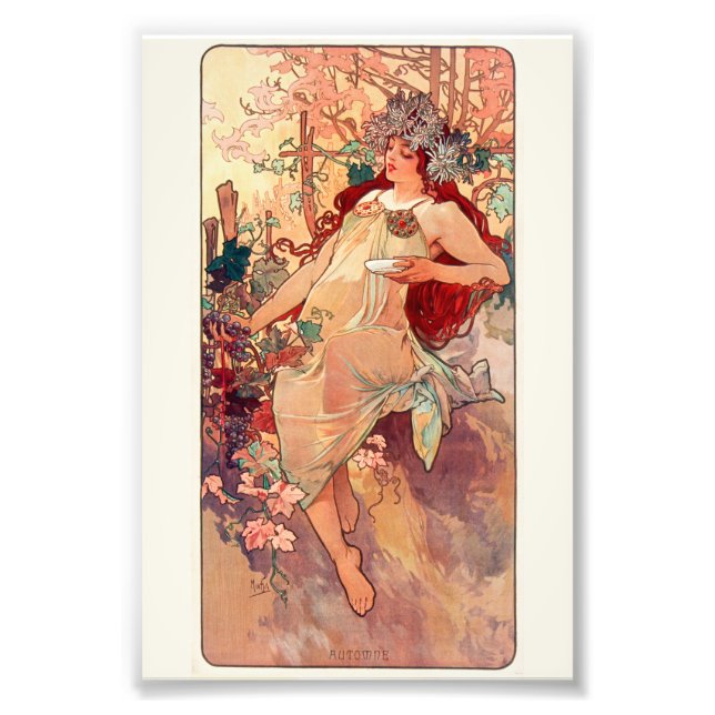 Foto Alphonse Mucha, As Estações, Outono (1896)  (Frente)