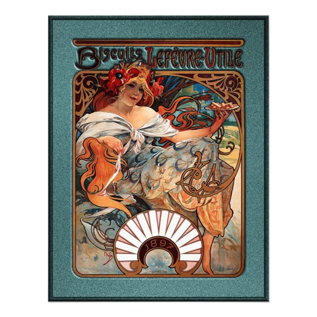 Foto Alphonse Mucha Biscuits Lefevre-Utile Speckled (Frente)