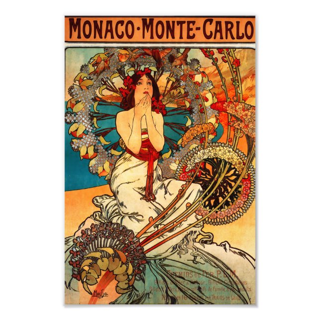 Foto Alphonse Mucha Monte Carlo Impressão (Frente)