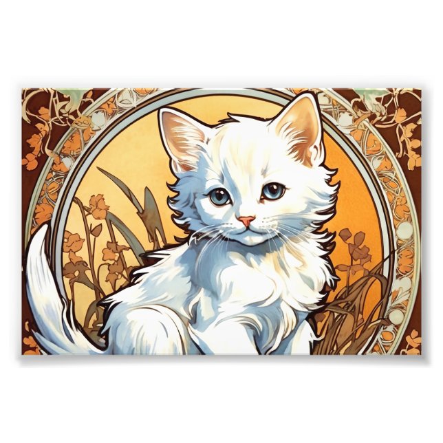 Foto Alphonse Mucha Style Cat (Frente)