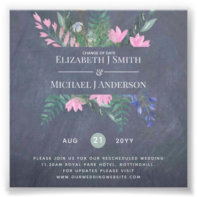 Foto Alteração de Planos de Data Adiamento de Flores Se (Frente)